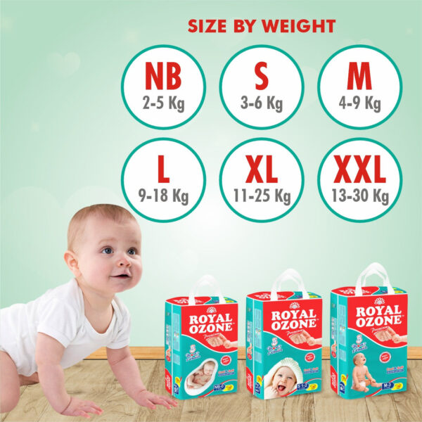 Royal Ozone Diaper 50 Pcs Budget Pack Size XL-5 - Image 2