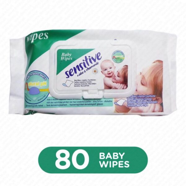 SENSITIVE BABY WIPES WITH CAP 80 PCS WIPES